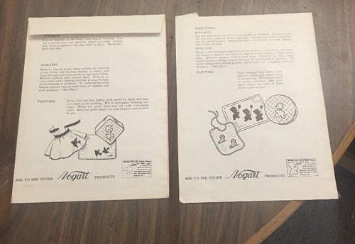 2 New In Package Vogart Guide Patterns Bird & Bear Appliqué/Quilting/Painting