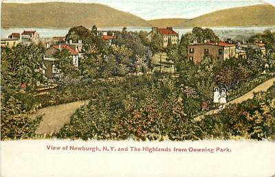 New York, NY, Newburg, View and the Highlands from Dowing Park Postcard Early