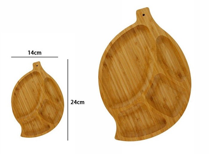 Vassoio Da Portata In Legno Naturale A Forma Di Foglia dfh