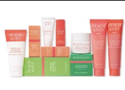 Peach & Lily 6 Pc Set Glass Skin Serum KP Bump Boss Matcha Pudding Cleanser NEW