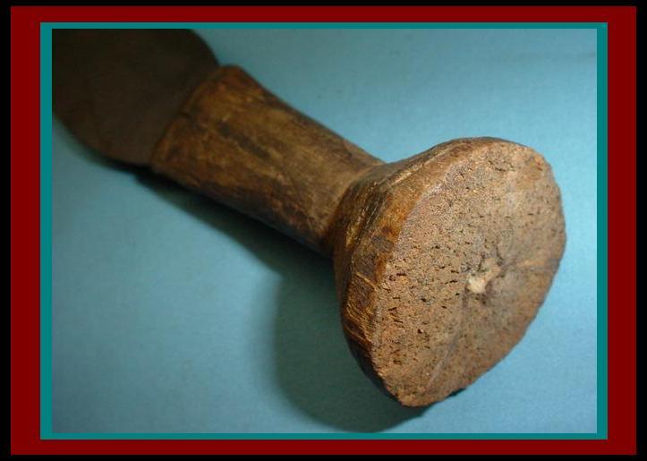 AUTHENTIC Antique AFRICAN KONDA SHORT SWORD w/DOUBLE EDGE Hand Forged IRON BLADE