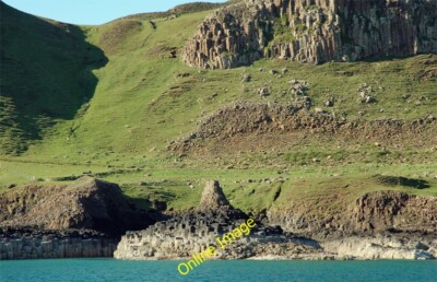 Photo 6x4 Basalt formations, Tarbert Bay, Canna A' Chill  c2012