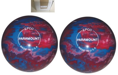 EPCO Duckpin- Paramount Marbleized- Royal, Red & White (with engraving)