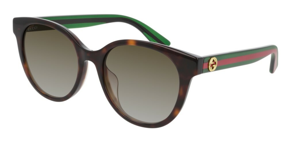 Pre-owned Gucci Gg 0702skn-003 Havana Gradient Brown Cat-eye Women Sunglasses