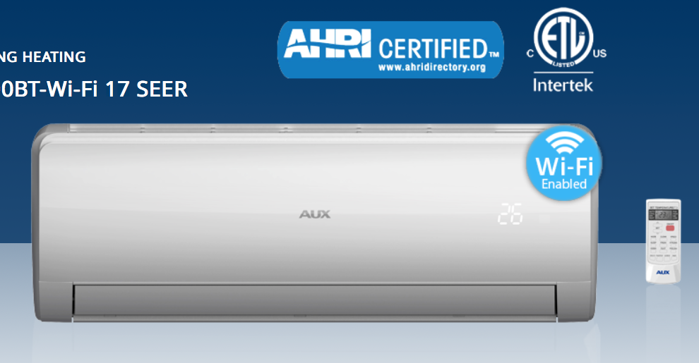 AUX 27000 BTU INVERTER Wall Heat Pump 230V 17 SEER Mini Split Air Conditioner