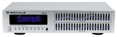Rockville REQ42-S Silver 19'' 2x21 Band Graphic Equalizer