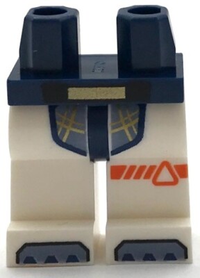 Lego New Minifig Dark Blue Pants White Legs Gold and Sand Blue Armor Part