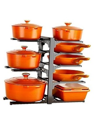 Pots and Pans Organizer: Rack for Cabinet, 8-Tier Heavy Duty Vertical-8 Tier