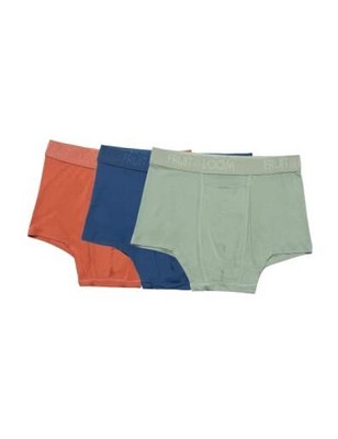  Men's Fruitful Threads Boxer Briefs, Made Large Short Leg - Orange/Navy/Green