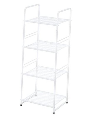  4-Tier Metal Shelves for Storage Rack Outdoor Indoor Waterproof, 4 Tier White