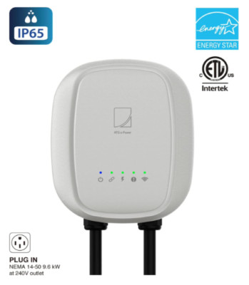 ATG e-Power J1772 Electric Vehicle EV Charger 40 Amp 9.6 kW 240 VAC Level 2 WiFi