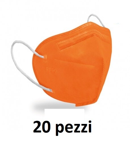 20 Mascherine Ffp2 Arancione Facciali Protettive Certificate Ce Senza Valvola