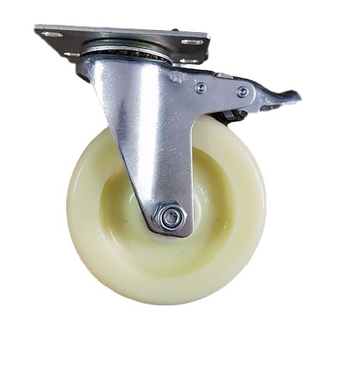 Ruota Gomma Ricambio Rotella Carrello Mobili Staffa Girevole Freno Nylon 5" dfh