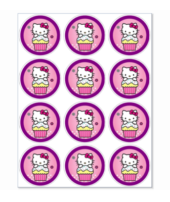 Free Printable Hello Kitty Cupcake Toppers Template