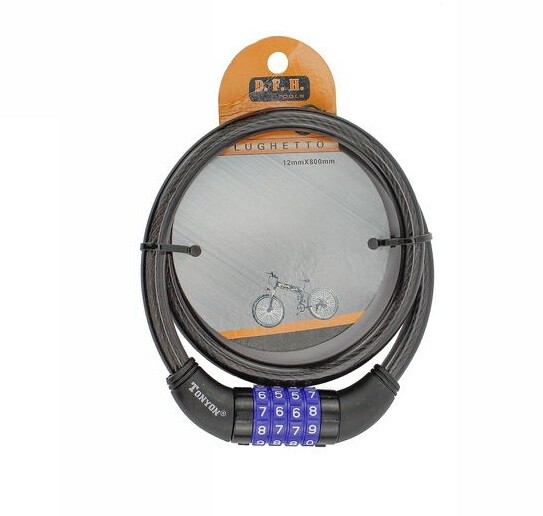 Catena Antifurto Lucchetto Bici Moto Scooter Combinazione 4 Cifre 12x800mm dfh