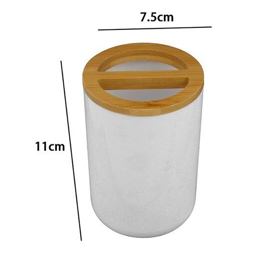 Contenitore Porta Spazzolini Bianco Legno Bagno Accessori dfh