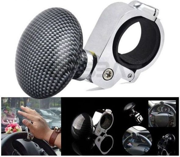 Pomello Maniglia Spinner Volante Assistenza per Auto Barca Camion Carbon awe 1