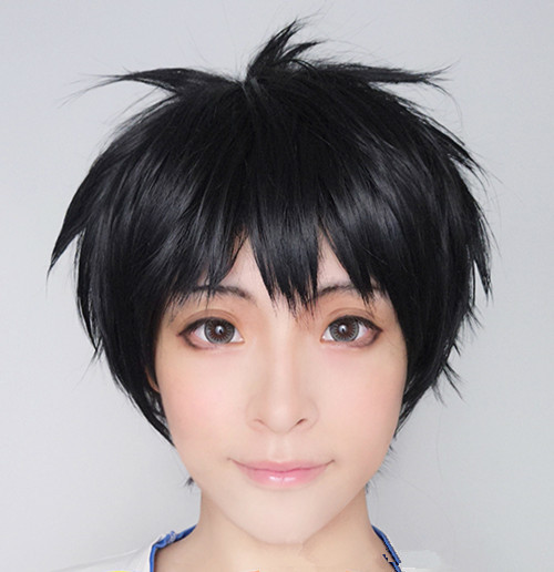 YURI!!! on ICE Katsuki Yuri Cosplay Costume Black Black Wig Short