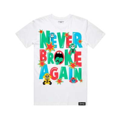 White Never Broke Again Mouth Tee