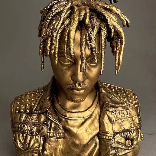 Juice Wrld Statue 3D Printed Gold