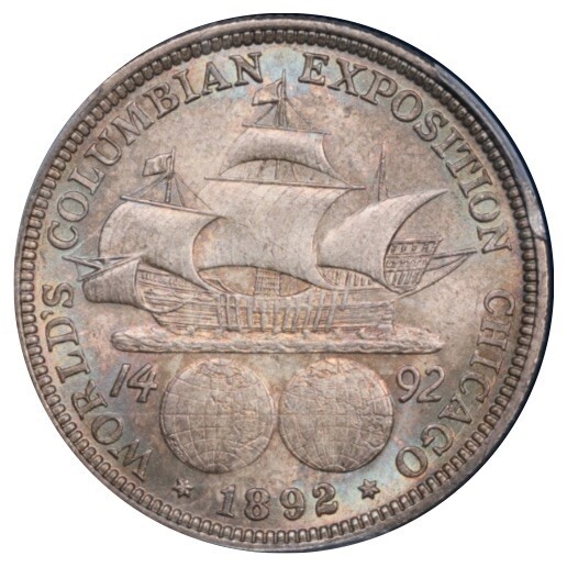 1892 World Columbian Exposition Half Dollar PCGS MS-65 (Toned)
