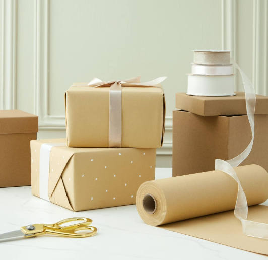 Brown Kraft Paper Roll For Crafts Gift Wrapping Packing Postal Shipping Covering