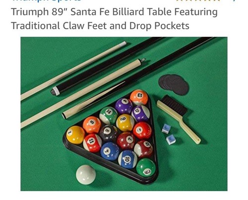 Triumph 89” Santa Fa Billiard Pool Table