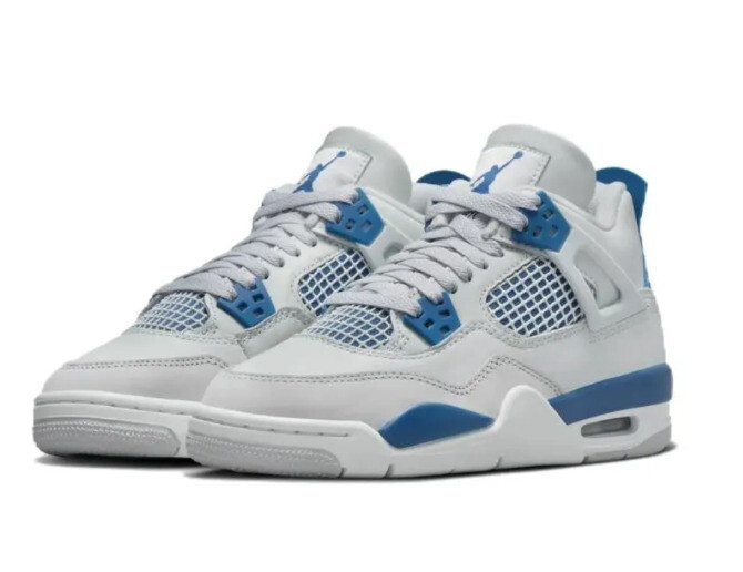 Pre-owned Jordan Nike  4 Retro Military Blue (gs) 2024 Youth Hf4281-141