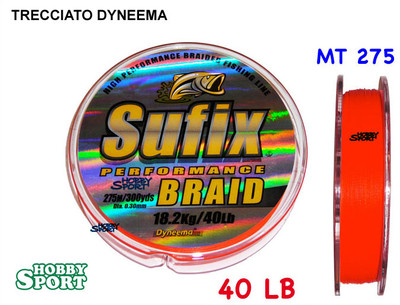 FILO TRECCIATO SUFIX PERFORMANCE BRAID 275 MT DIAM 0,30 MM 40 LB X PESCA MARE