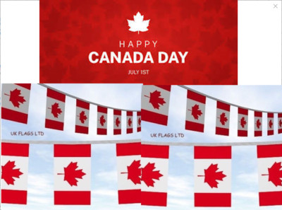 10 20 50 100 Metre Canada Day 1st July Canadian Maple Leaf Flag Bunting