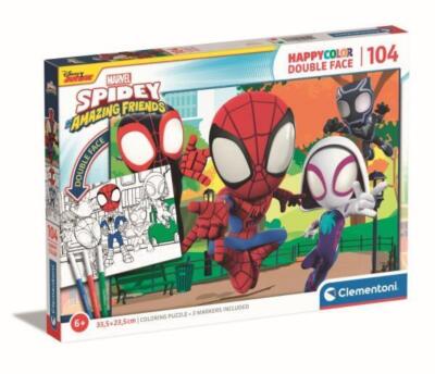 Puzzle dwustronne 104 elementy. Spidey i przyjaciele