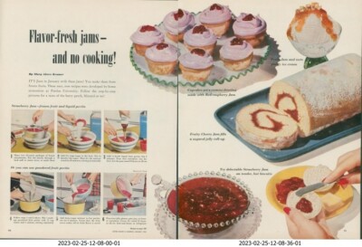 1953 Flavor Fresh No Cook Jams Raspberry Cherry Strawberry Vtg Print Story BH2