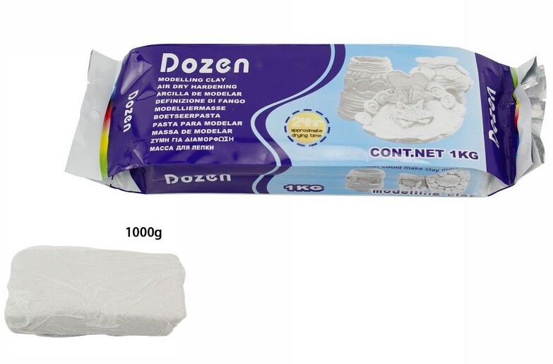 Argilla Da Modellare 1Kg Colore Bianco Lavoretti Scuola Bambini dfh