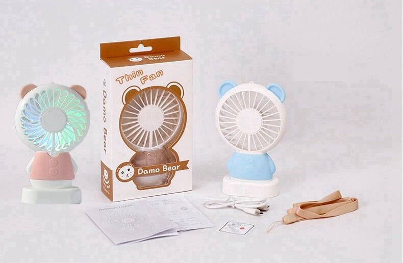 Mini Ventilatore Portatile Viaggio Batteria Ricaricabile Usb A Forma Di Orso bal