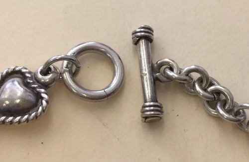 Vintage Sterling Silver 925 Southwestern Hearts Toggle Bracelet 7.5 MNN32