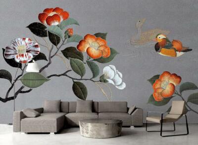 3D Mandarin Duck KEP6206 Wallpaper Mural Self-adhesive Removable Sticker Kay