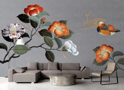 3D Mandarin Duck K9306 Wallpaper Mural Self-adhesive Removable Sticker Kay