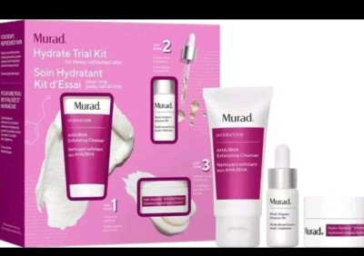 Murad Hydrate Kit AHA/BHA Cleanser Infusion Oil Hydro-Dynamic Moisture (N7)