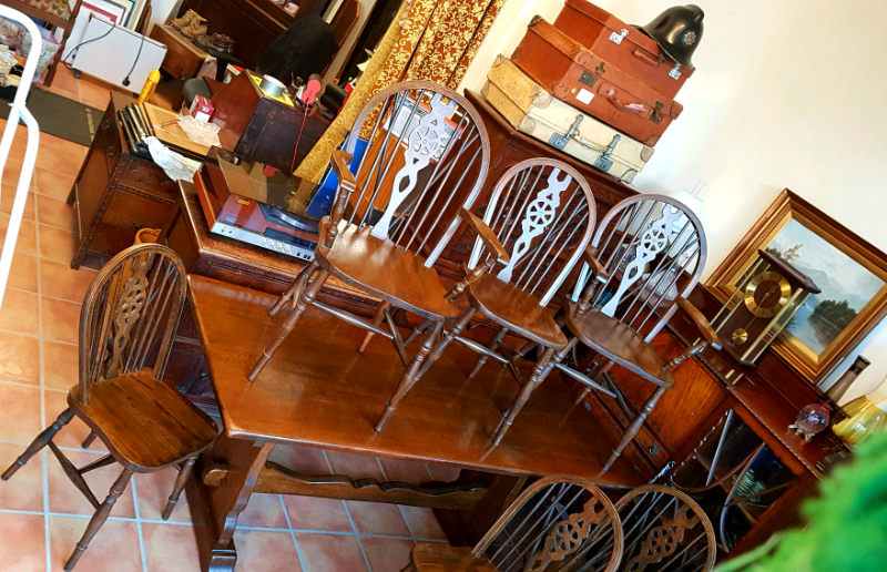 Vintage ber Furniture Croydon Range Oak Refectory Table & 6 Chairs in Torquay, Devon Gumtree