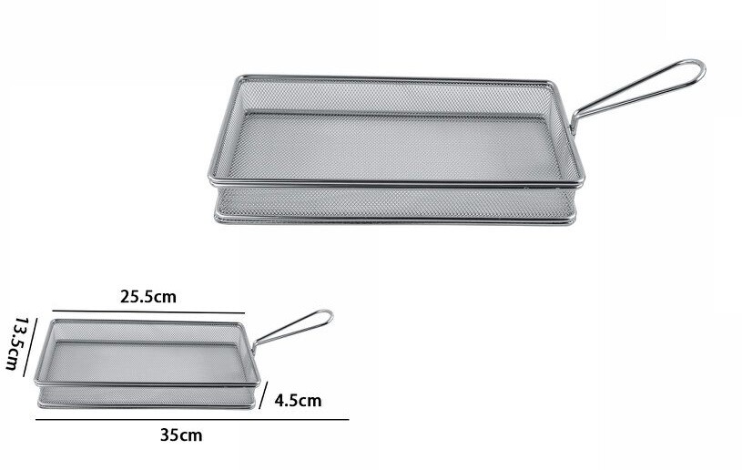 Cestino Cestello Colino Setaccio Con Manico Scola Pasta Verdura Fritto 35cm dfh