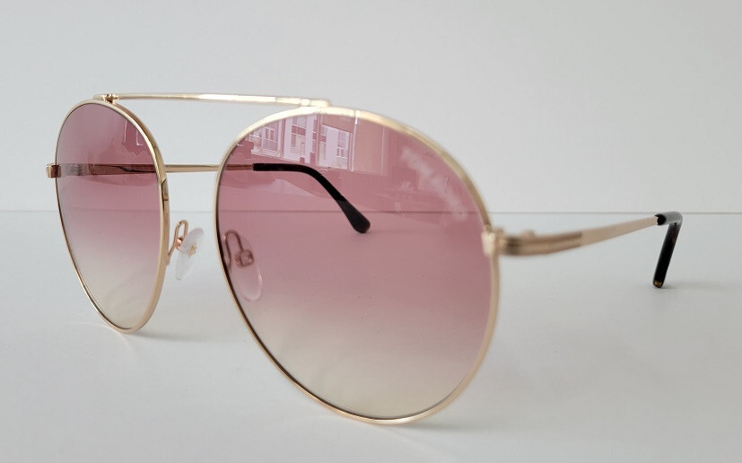 Pre-owned Tom Ford Tf-571 Simone Sunglasses Gold Pink 28z Authentic