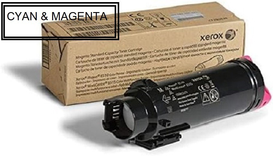 Комплект из 2-х картриджей с тонером Xerox Phaser 6510 WorkCentre 6515 Голубой + пурпурный, OEM