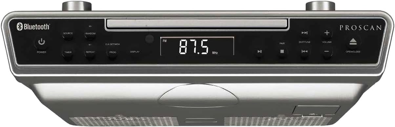 PROSCAN ELITE PKCR2713AMZ under Counter CD Player with Clock Radio Silver NEW US