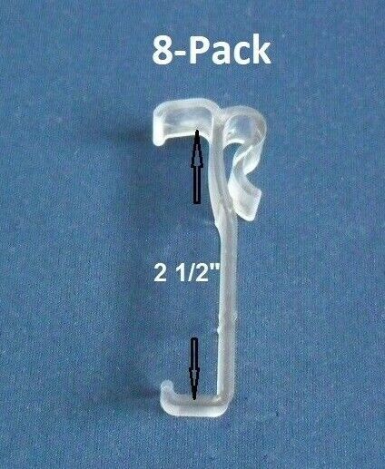 8 Pack of 2 1/2 2.5 Inch Valance Clips For Faux wood, Wood W
