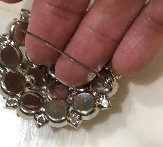 Vintage Estate Large Brilliant Statement Crystal Rhinestone Brooch Pin