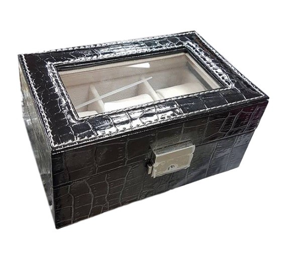 Box Scatola Cofanetto Con Vetrina Porta Orologi Bracciali In Pelle 3 Posti lac