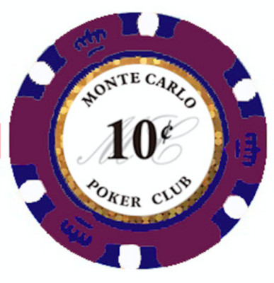 NEW 100 Burgundy 10¢ Cent Monte Carlo Smooth 14 Gram Clay Poker Chips Exclusive 