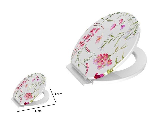 Sedile Coprivaso Wc Water Copriwater Bagno In Pvc Universale Fiori dfh