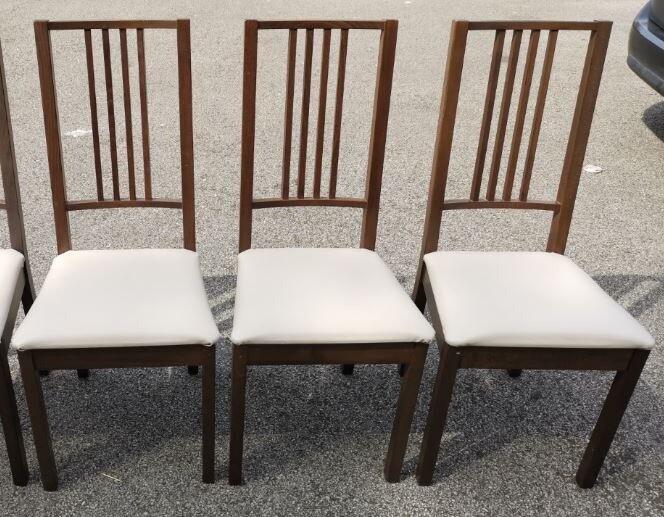 3 Ikea Brown Borje Chairs Removable White Slipcovers FREE DELIVERY 759