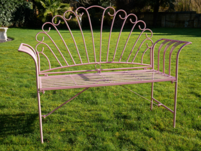 Pink outdoor bench deals